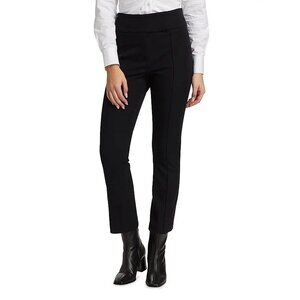 Veronica Beard Front Seam Back Slit Ankle Length Dress Pants Black Size 2